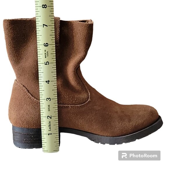 American Eagle Outfitters Genuine Suede Brown Camel Colored Bootie Boots NEW - Picture 11 of 15
